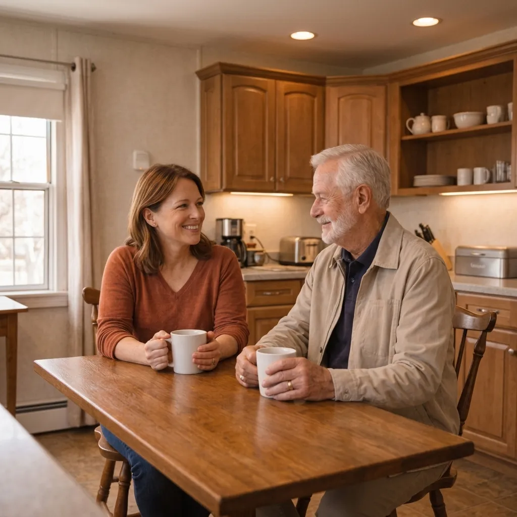 StillWell nurse having a warm conversation with a family about home safety options